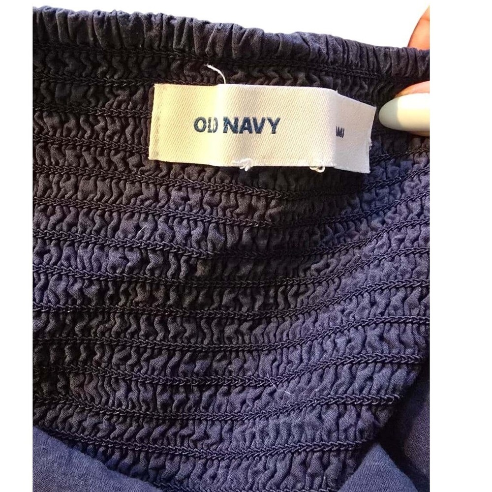 Old Navy Navy Tropical Empire Midi Dress Floral‎ Smocked Back V-Neck, Festival - Picture 5 of 7